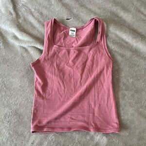 PINK Victoria's Secret Fitted Crop Tank Top in Pink